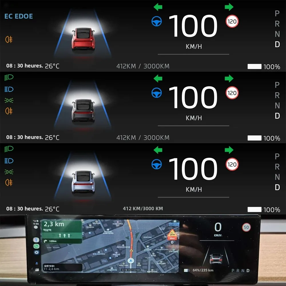 Image 5: Nouveau modèle Y Juniper, écran de tableau de bord de 8.8 pouces, Support CarPlay Android, Navigation automatique pour Modification Tesla, avertissement d'angle mort