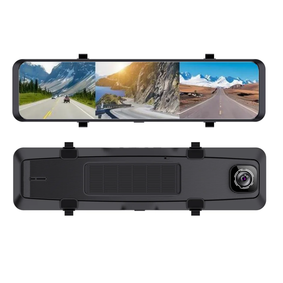 

12 Inch Rearview Mirror Car Dvr Dash Cam With 3 Channels Stream Media Car Black Box Wifi APP Video Recorder Night Vision