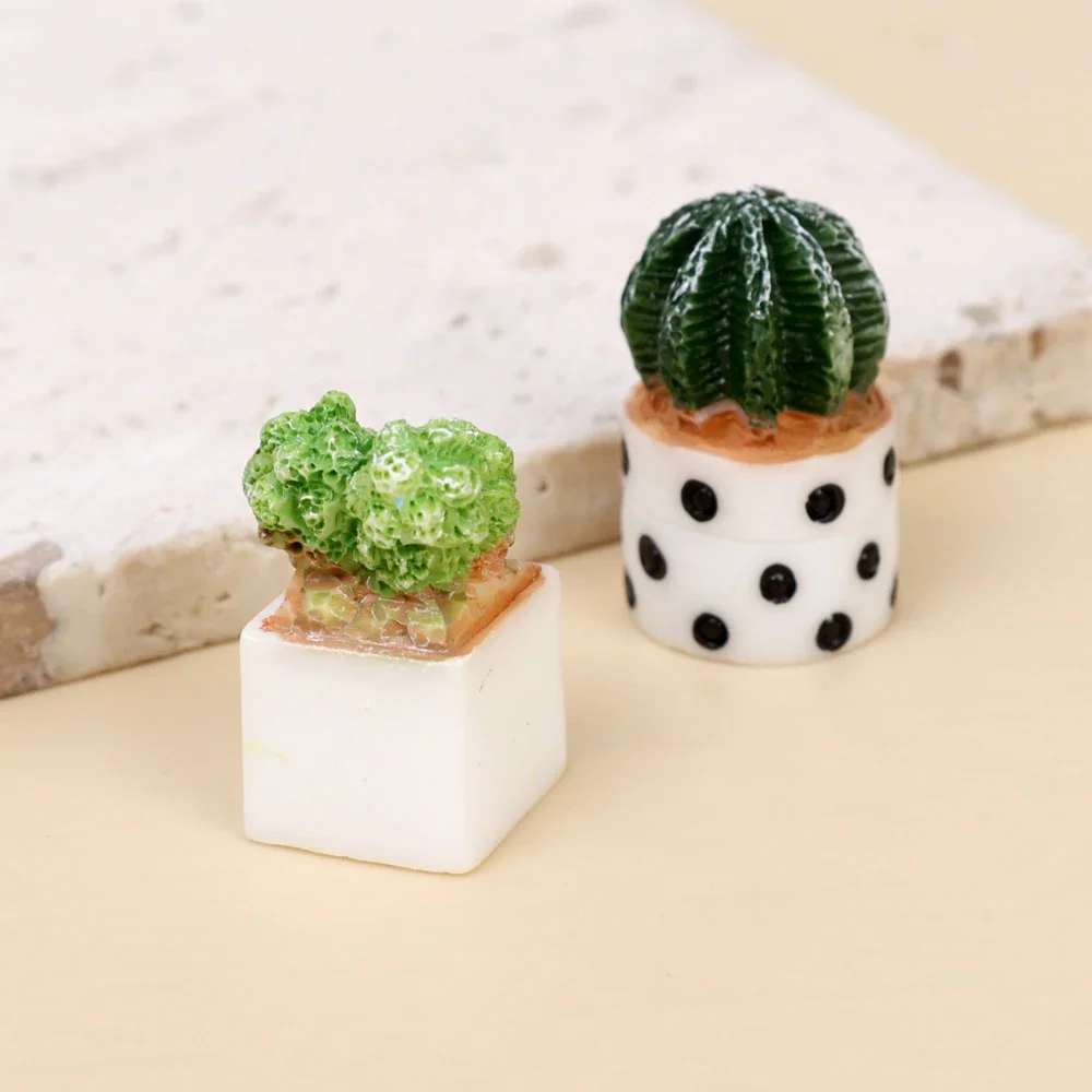 Creative Simulation Cactus Succulent Plant Decor Car Computer Decoration Ornament Decorative Crafts Home Artificial Mini Potting