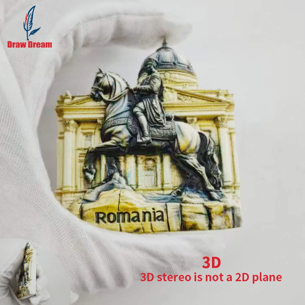 1Pc Romania Fridge Magnet, World Travel Souvenir Collection, Suitable for Home and Office Decoration, Personalized Exclusive Travel Souvenir Magnetic Fridge Magnet, Home Decoration, Kitchen, Room, Office, Cabinet Crafts Gift, Holiday Souvenir, Exquisite Small Gift