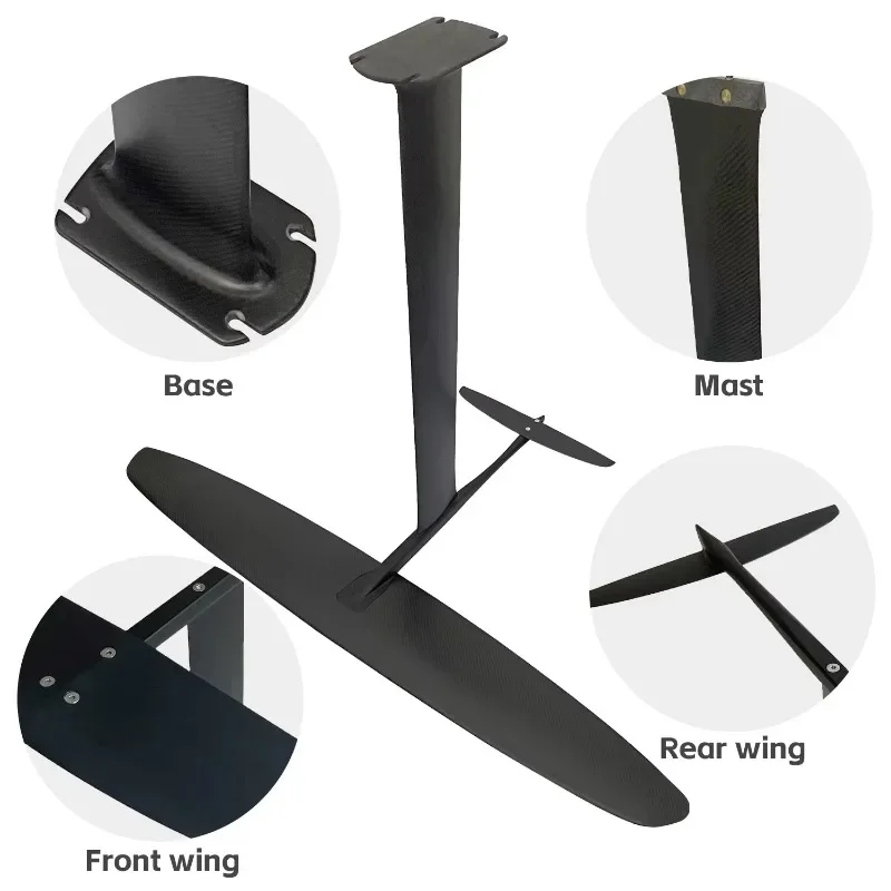 Popular Customizable 76-90cm Carbon Fiber Integrated Mast Base Hydrofoil Kite & Surfboard Accessories Universal for Surfing