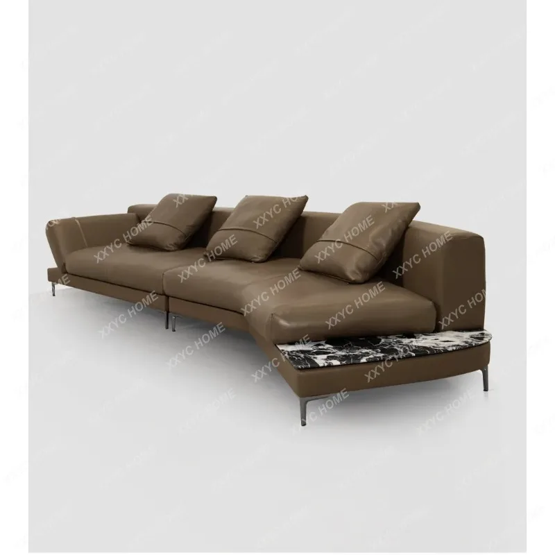 XX minimalist leather sofa modern minimalist villa living room armrest corner