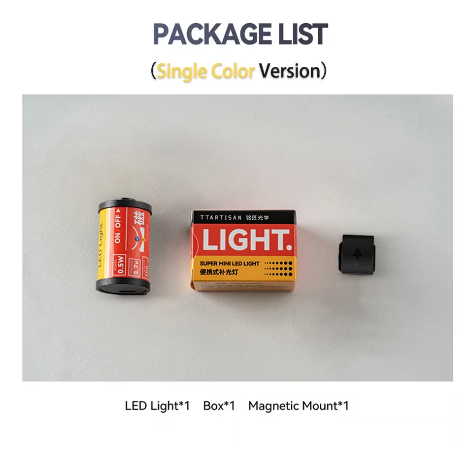 TTArtisan Mini Magnetic LED Light for Humanities Photography Live Streaming 0.5W Fill Light with Cold Shoe Mount CRI 95+