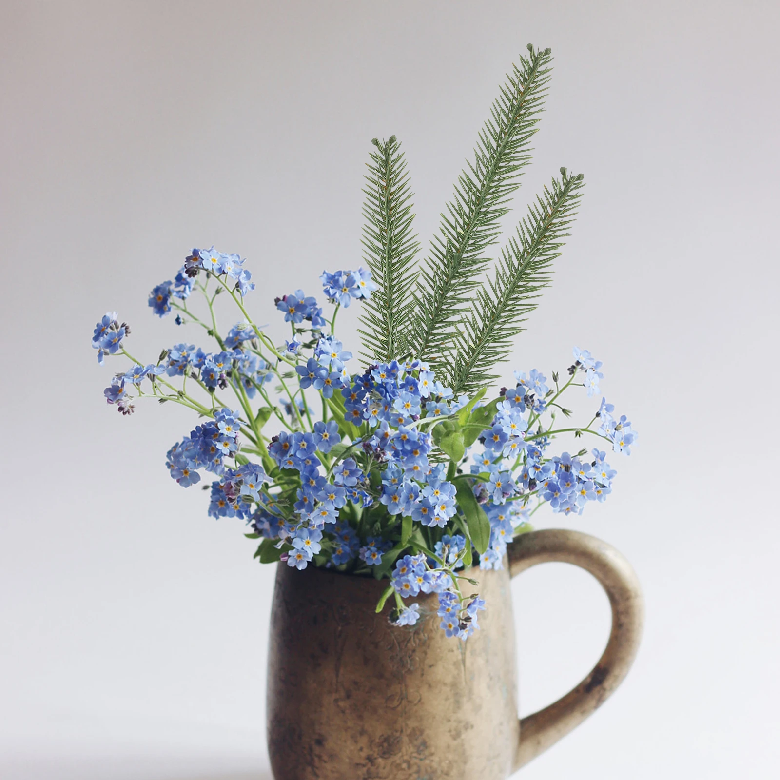 20 قطعة شجرة عيد الميلاد ديكور إبر الصنوبر دائم شجرة عيد الميلاد ديكور فو أوراق الصنوبر التصوير الدعائم سهلة التخزين