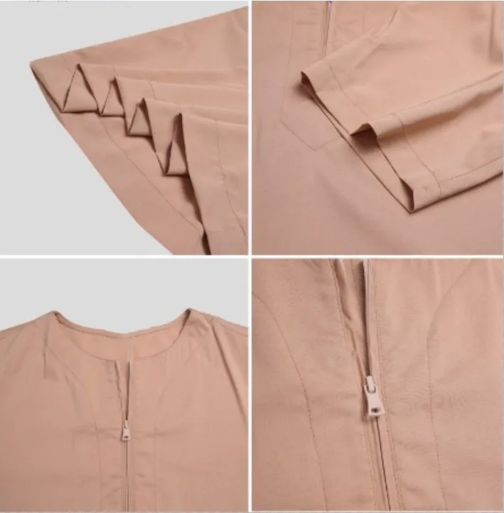 2023 Fashion Middle East Arab Dubai Malaysia Muslim Men Islamic Jubba Thobe Clothing Male\'s Shirt Zipper Robe