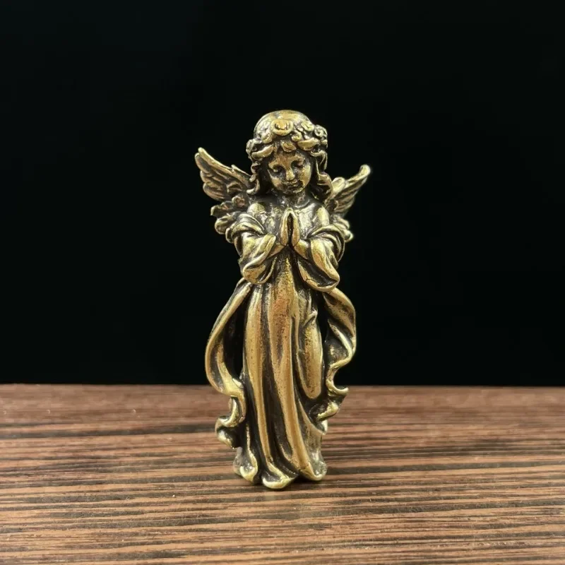 Pure brass retro guardian angel tabletop ornaments Cupid European and American statues home decoration crafts