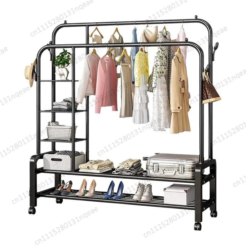 Floor-standing Folding Clothes Rack, Bedroom, Balcony, Simple Home Storage Coat Rack, Indoor Drying Rack
