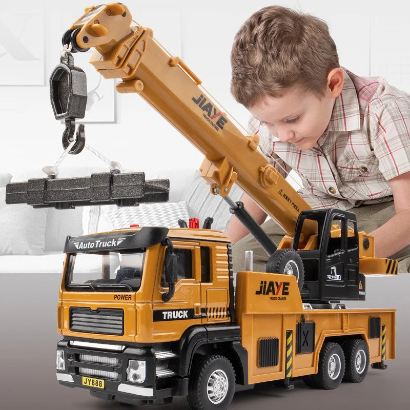 

Engineering Crane1/50 Scale Diecast Alloy Pull Back Car Collectable Toy Gifts for Children