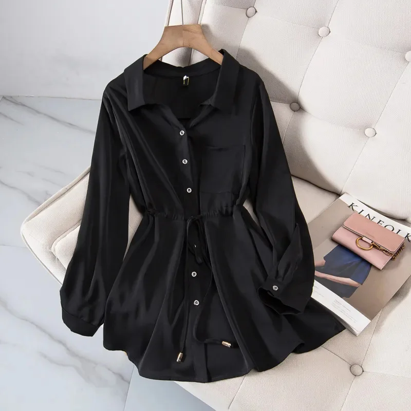 

Large Size Women's Shirts Spring Summer 2025 New Coats Fat MMpolo Neck Design Sense Loose Blouse Age-Reducing Jacket Female Tops