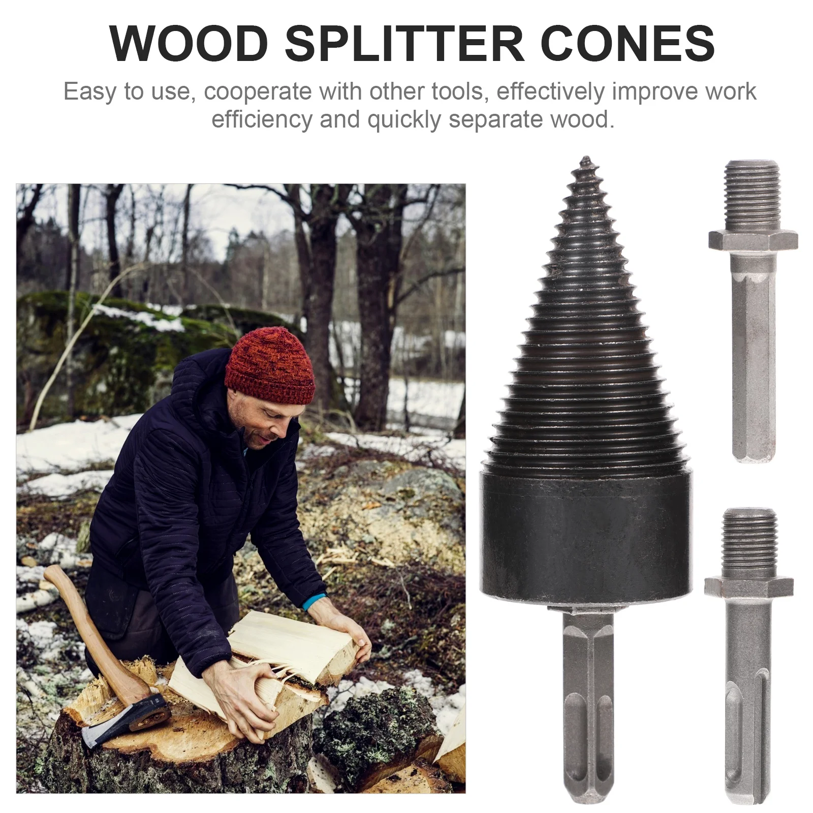 Firewood Drill Log Splitter Bit Tool for Woodworking Electrical Tools Cone Splitting