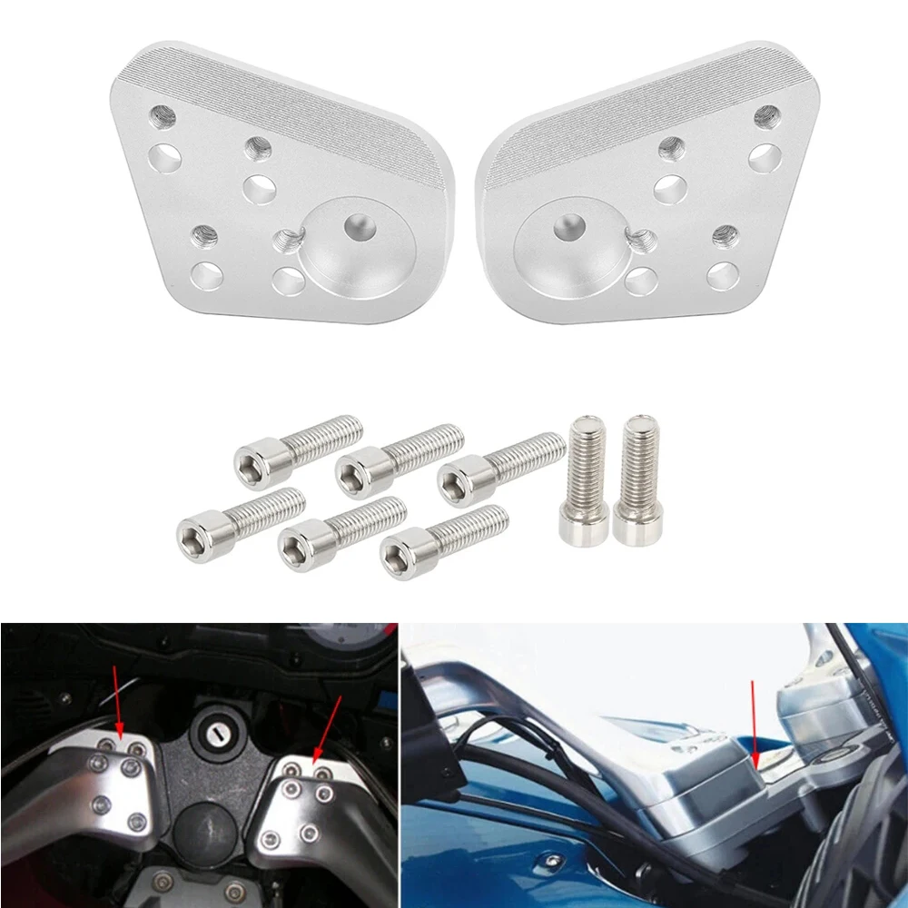 Elevador de manillar de motocicleta de aluminio plateado para BMW R1200RT 05-13 R1150RT 01-03 R1100RT 94-01 R1100R 95-00 R1150R 01-06