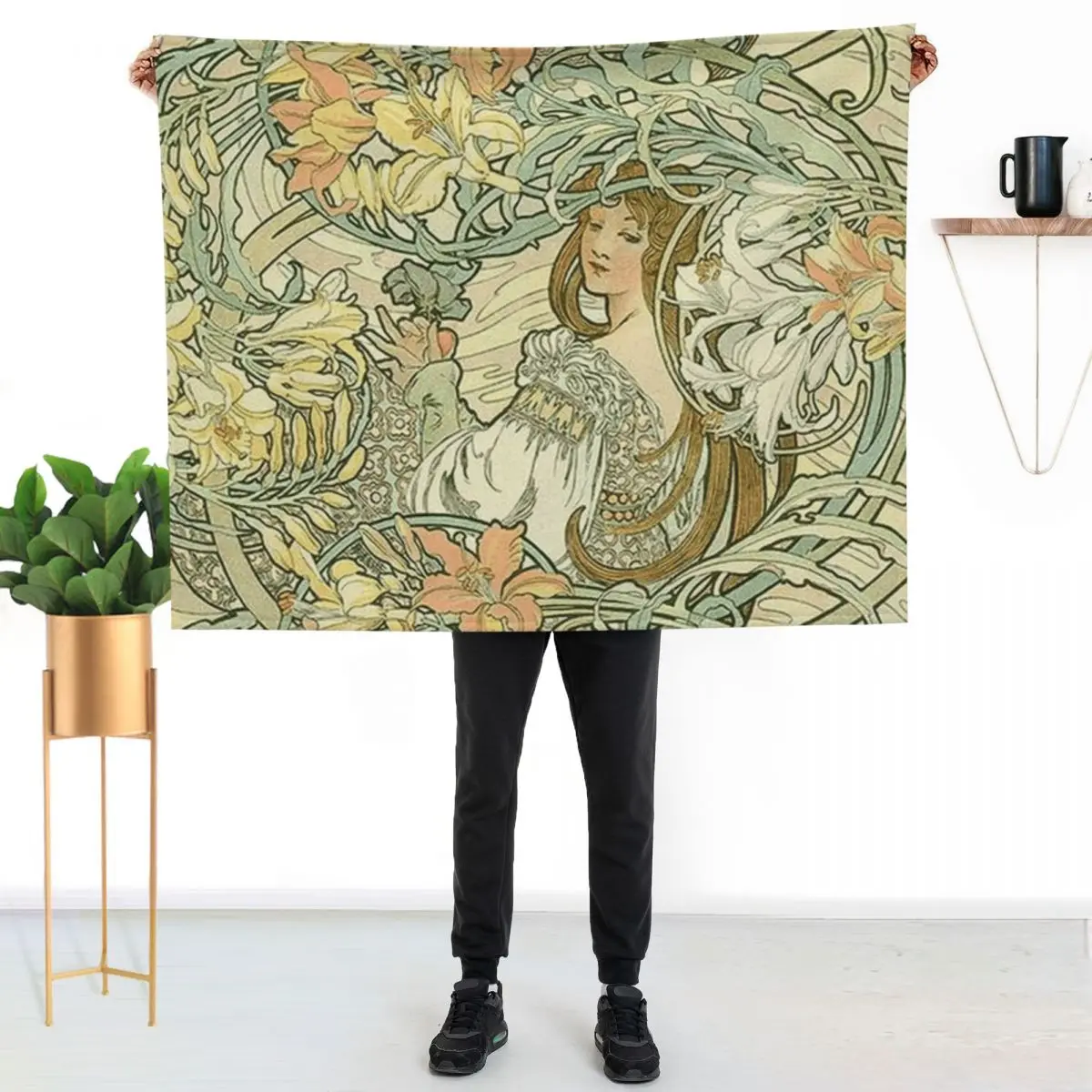 Language of Flowers -Alphonse Mucha Throw Blanket Designers bed plaid Giant Sofa sofa bed Stuffeds manga Blankets