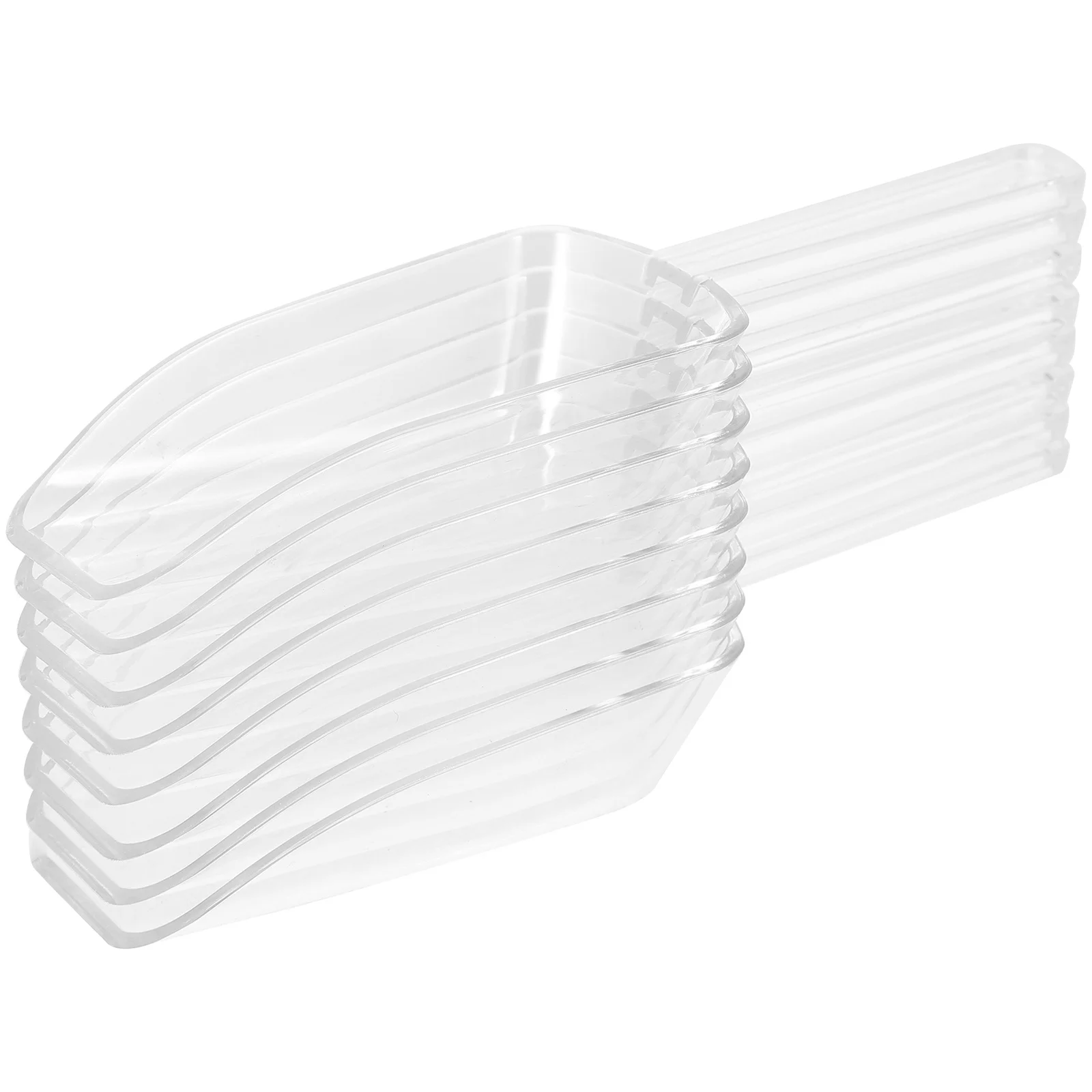 

8Pcs Mini Clear Plastic Food Scoop Candy Dessert Buffet Flour Rice Beans Scoop for Home Store Supermarket Clear Scoops