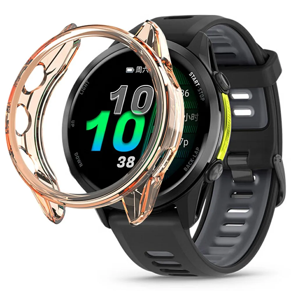 

Для Garmin Forerunner 970 47 мм защитный чехол для часов полая крышка из ТПУ - прозрачный оранжевый