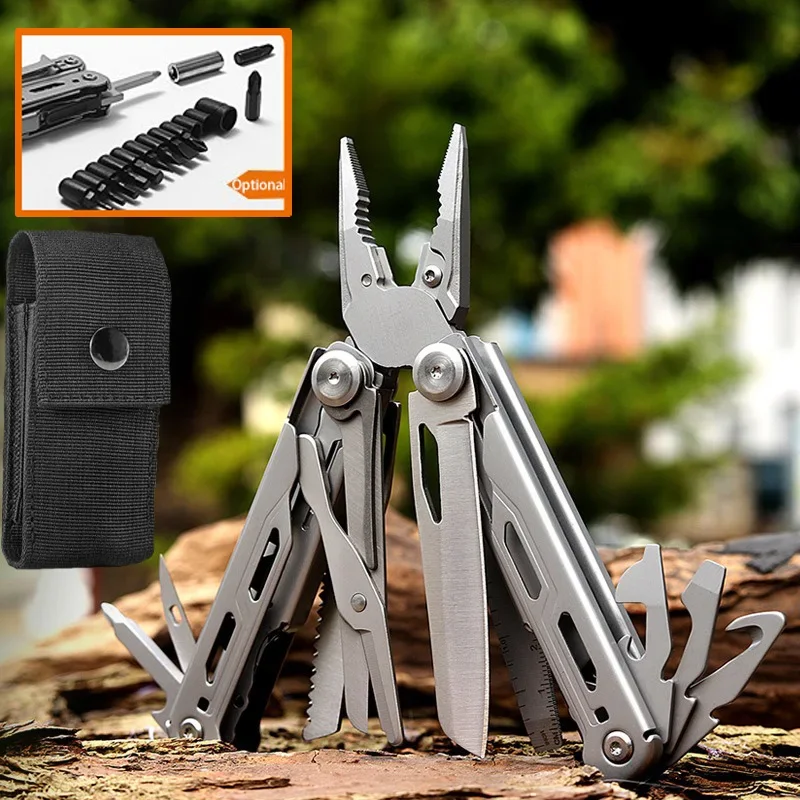 Multifunctional Camping Pliers Cutter Screwdriver Tool Outdoor Military Tactical Survival Multitool Pocket Knife Folding Clamp