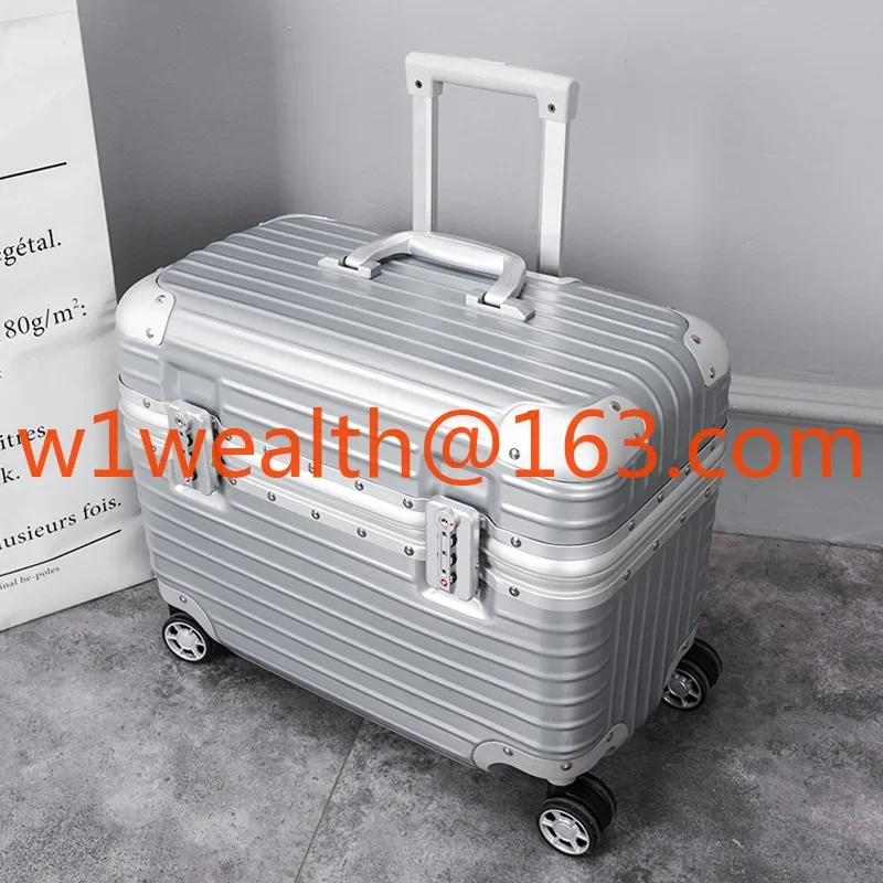 Aluminum frame trolley case Stewardess boarding suitcase 20 inch password case cosmetic bag camera captain