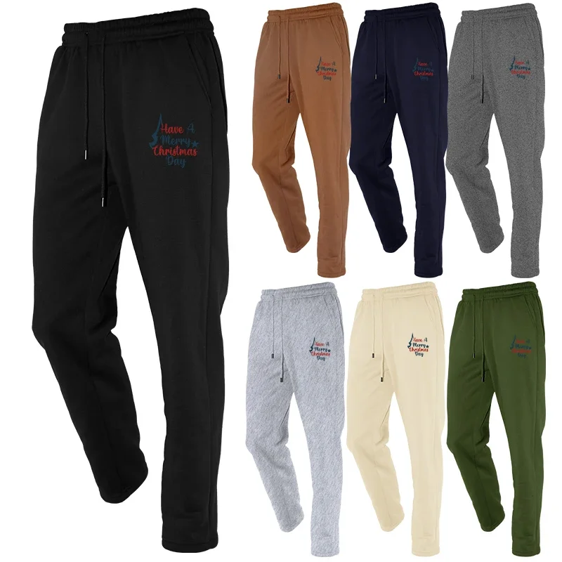 

Printed Fleece Men's Autumn Winter Casual Sports Men's Fashion Jogging Drawstring Sweatpants Trousers