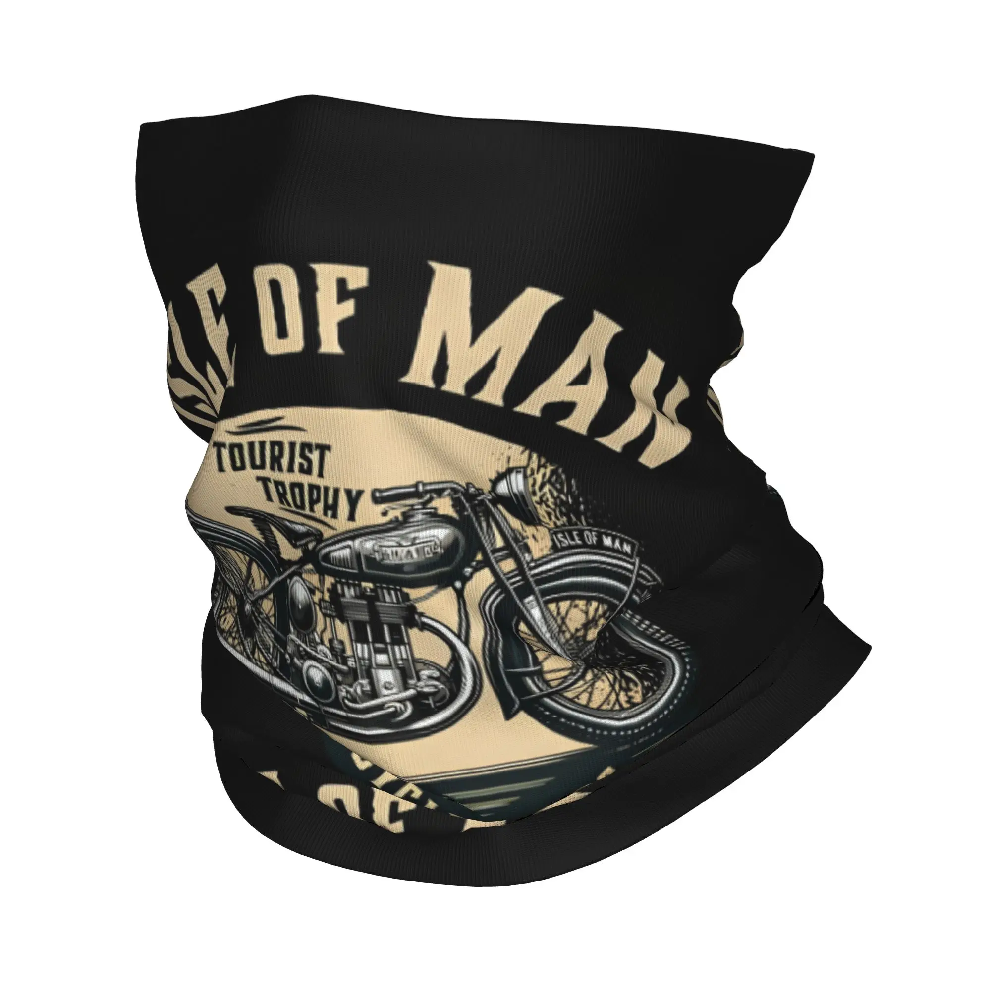 Custom Isle of Man TT Bandana Neck Gaiter for Ski Camping Men Women Wrap Scarf Motocross Enduro Cross Headband Warmer