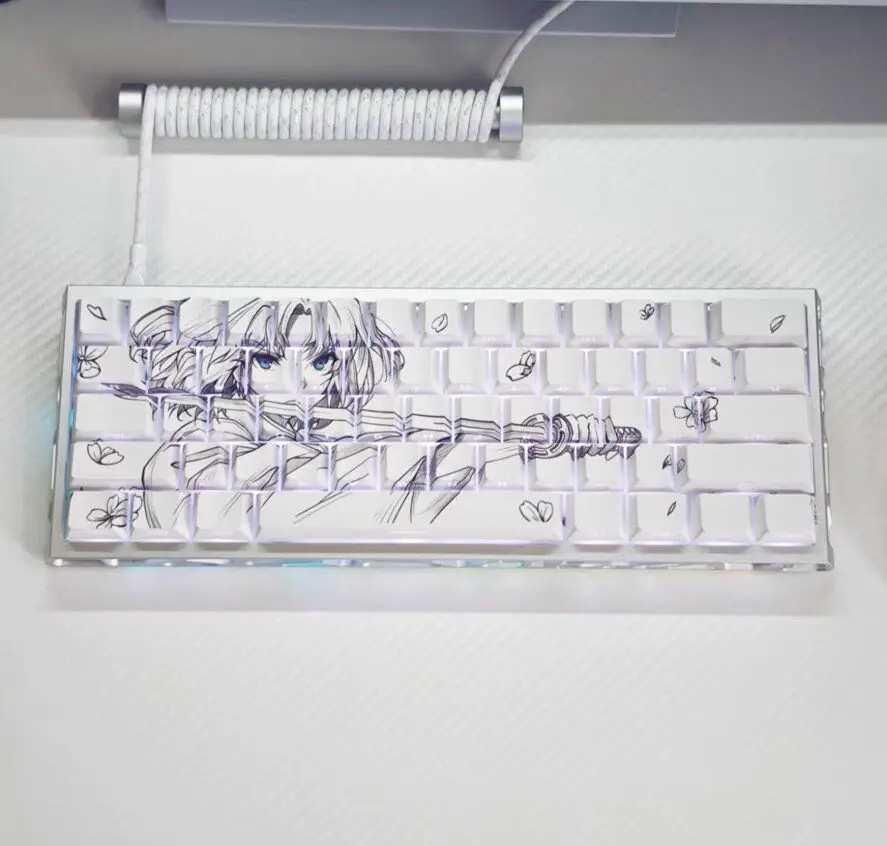 Custom High Quality Popular Choice Sketch Aesthetic Keycap, Anime Side-Lit PBT Cherry Profile Compatible Gift