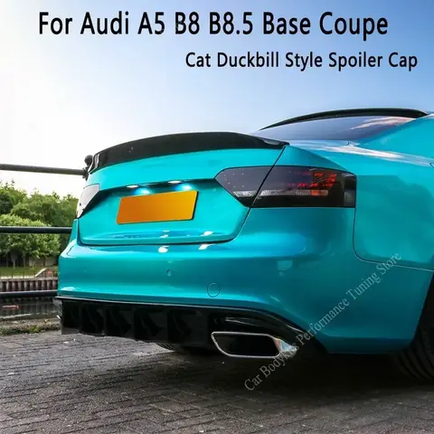 Audi A5 B8 8T 2 도어 베이스 쿠페 (S5 S-Line RS5 용 아님) 2008-2016 뒷 트렁크 부츠 립 뚜껑 Cat Duckbill 스타일 리어 스포일러 캡