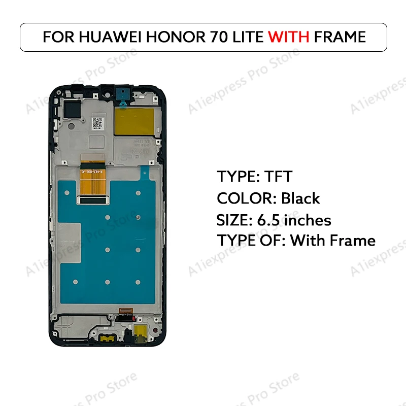 6.5 "TFT LCD-scherm Voor Huawei Honor 70 Lite RBN-NX1 Display Touch Screen Digitizer Vergadering Panel LCD Vervanging Reparatie onderdelen