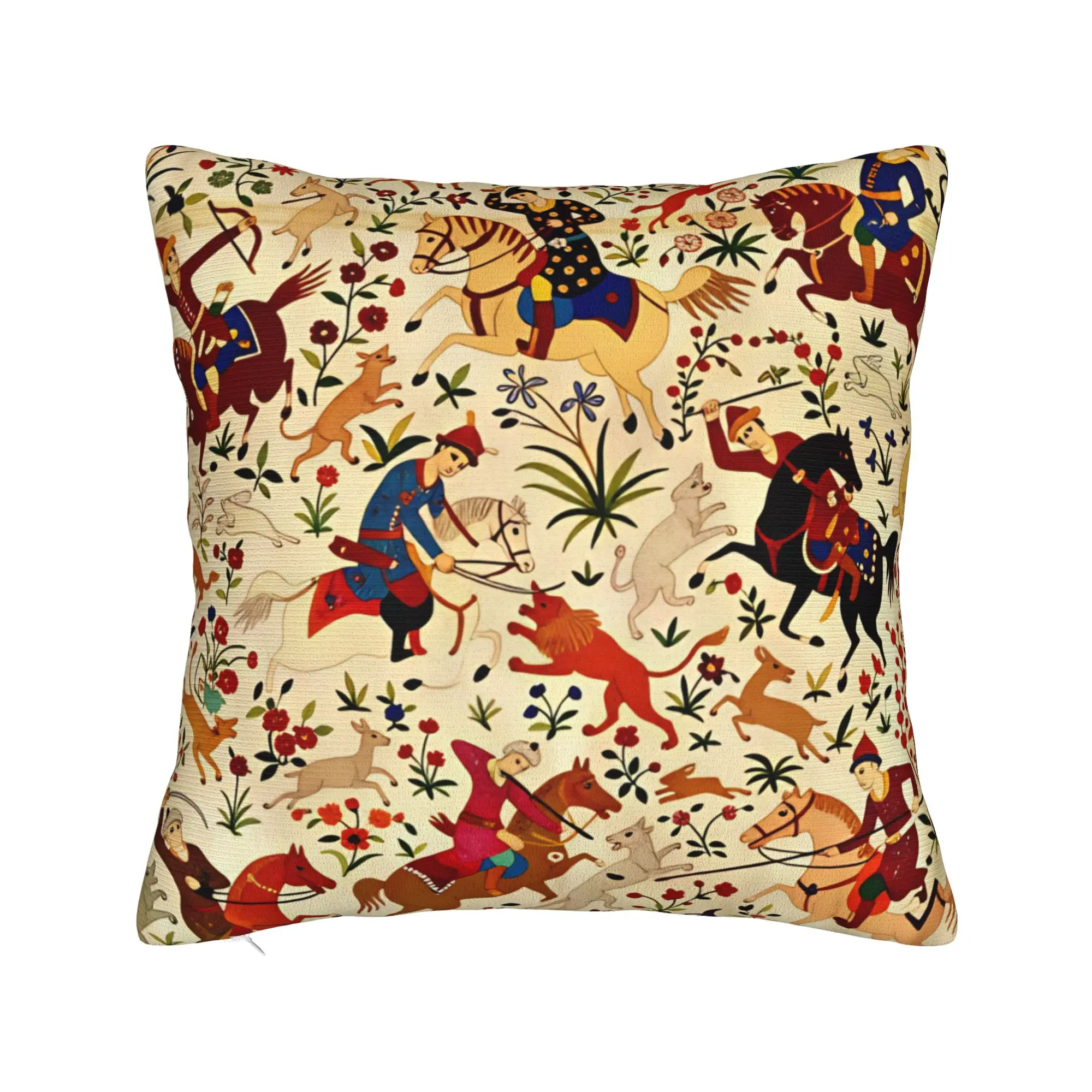 Pillow Case Persian Hunting Scene Carpet Comfy  Pillow Cover For Sofa Car Home Decor Morden Pillowcases