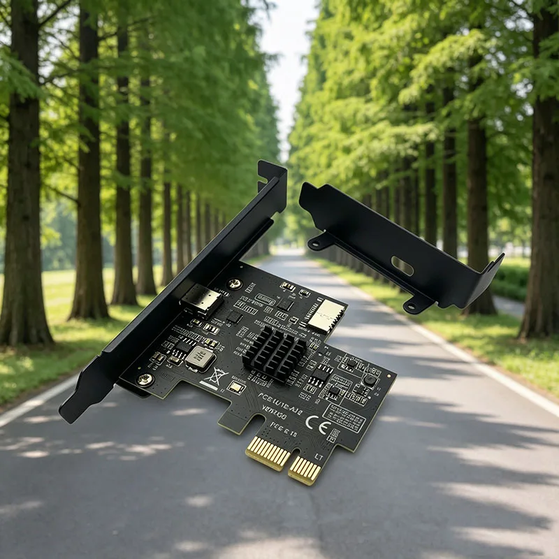 PCI-E 1X zu Typ-E + Typ-C Erweiterungskarte USB3.2 GEN2 10Gbps ASM3142 Chip PCIE zu Typ-E Adapter für Desktop-Frontpanel Typ C