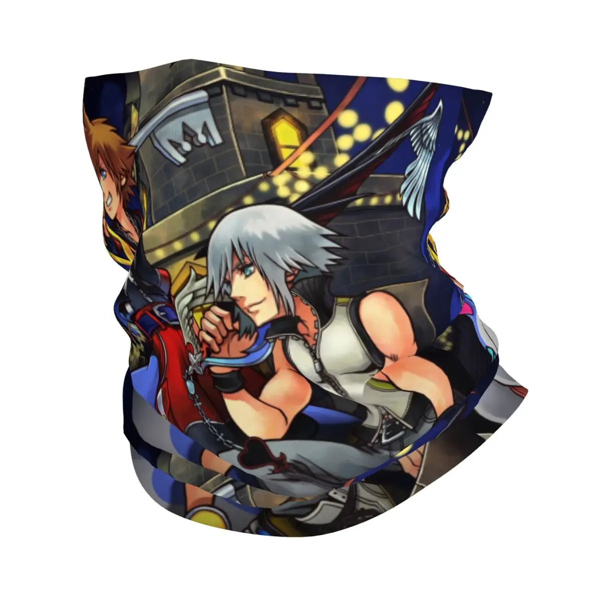 Custom Kingdom Hearts Dream Drop Distance Bandana Neck Gaiter Protection Face Scarf Cover Sora and Riku Headband Tube Balaclava