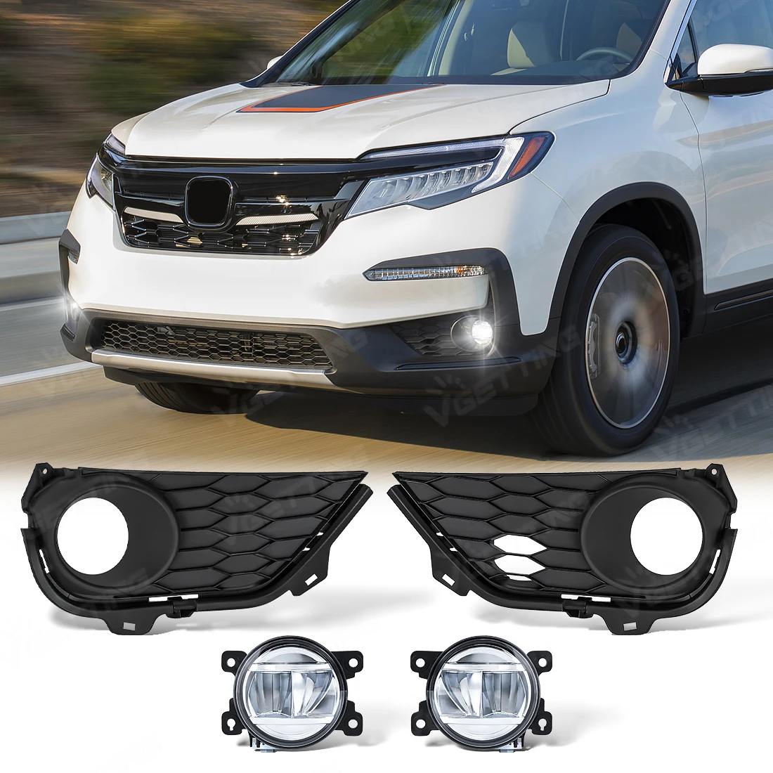 

LED Fog Lamps For Honda Pilot 2019 2020 2021 2022 Daytime Running Lights DRL Auto Front Bumper Daylights Car Accessories 12V