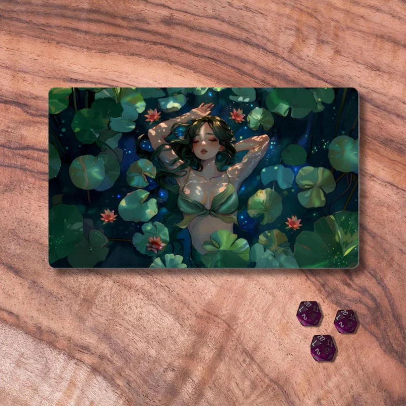 VIKAMA Magic: The Gathering Playmat, Lotus Beauty-themed TCG Playmat, Unofficial Magic: The Gathering Playmat
