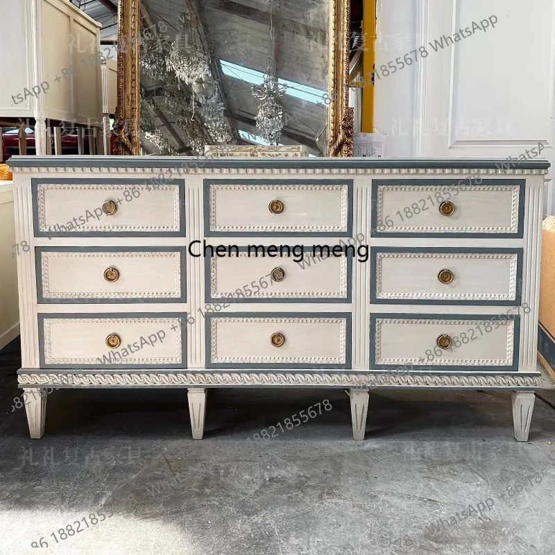 

Simple solid wood chest small apartment living room decoration, retro, cabinet