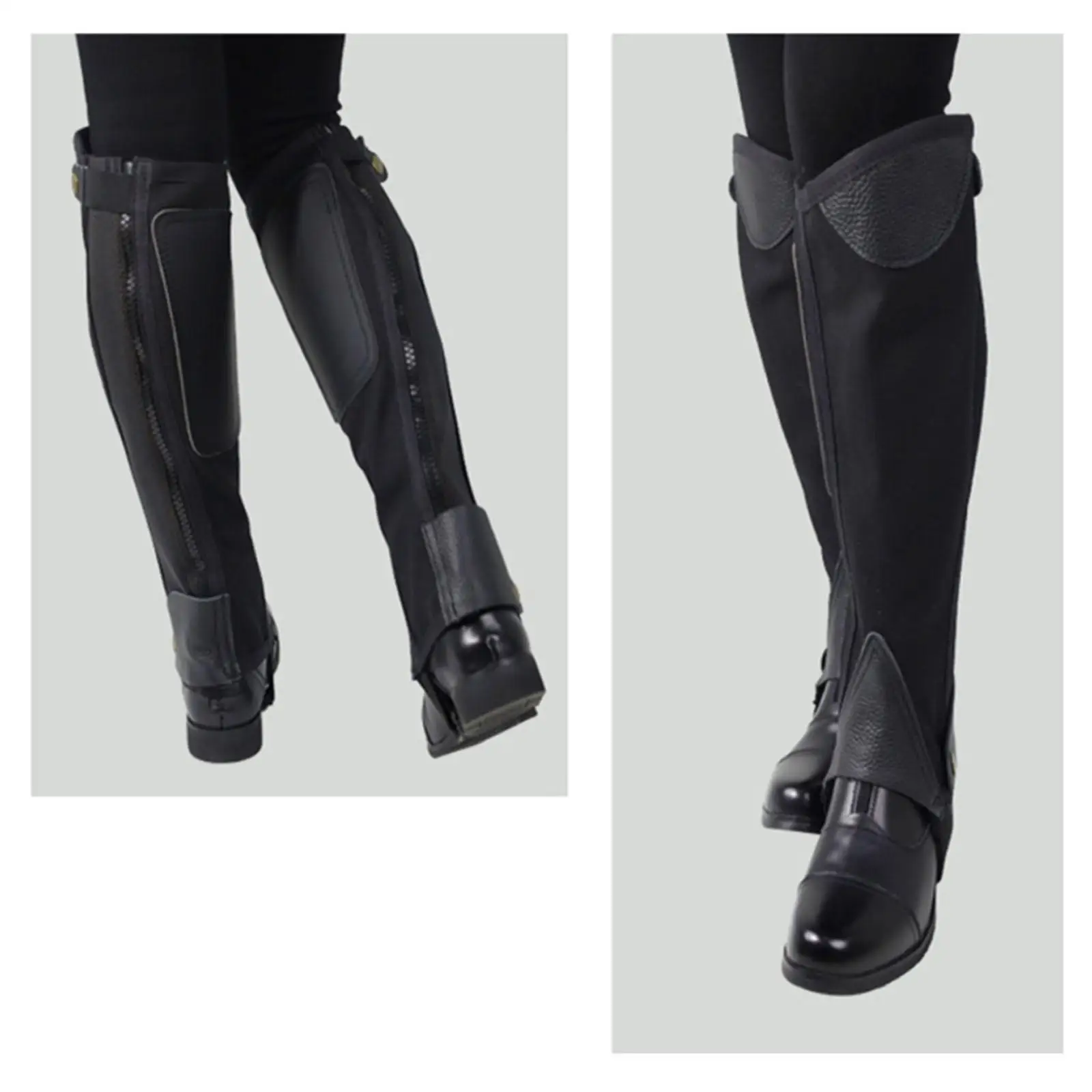 2x-horse-riding-half-chapwear-resistant-protector-for-men-women-leg-guards-equestrian-half-chap-equestrian-shoe-cover