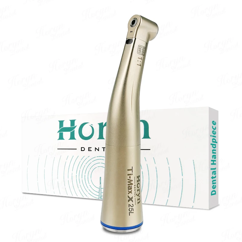 den tal 1:1 Slow Speed Handpiece Contra Angle Blue Ring Stainless Steel Handpiece