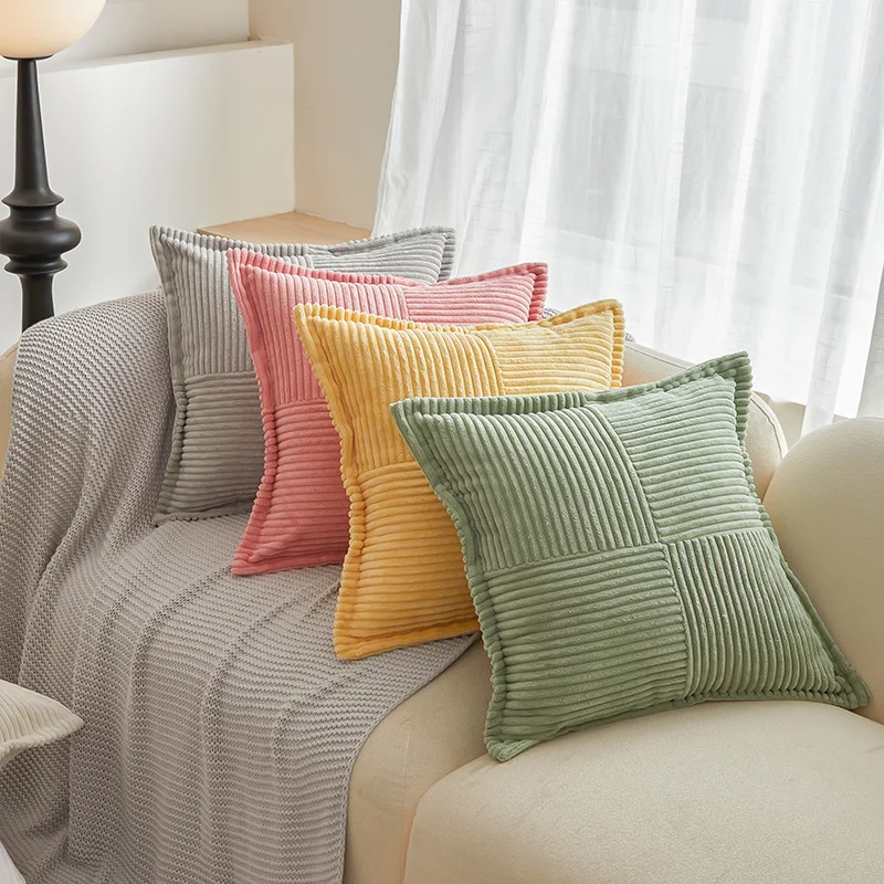 Plüsch-Kissenbezug, Rückenlehnenbezug für das Sofa im Wohnzimmer, minimalistisches Design im Instagram-Stil für Schlafzimmerbett, dekoratives Sofakissen