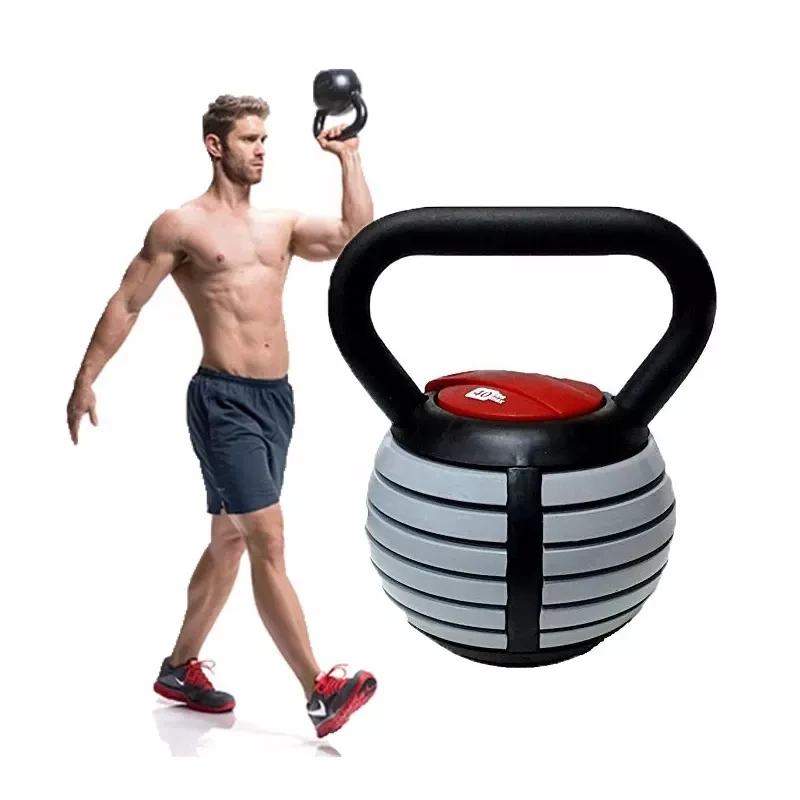 DUTRIEUXAdjustable Round Chrome Dumbbell Kettlebell Set Durable Gym Weights for Home Fitness Exercise