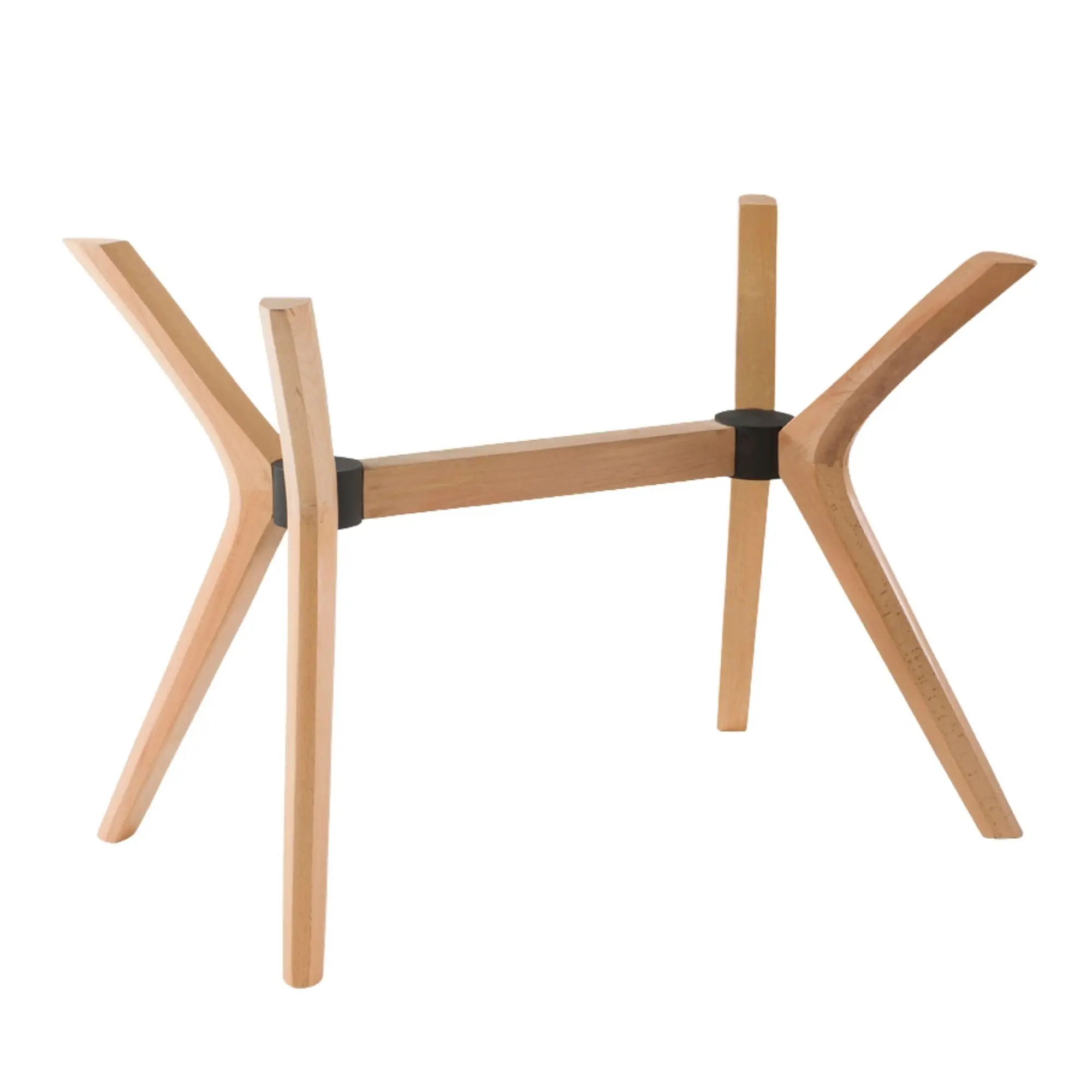 Mid Century Rectangle Solid Beech Wood Modern Table Base Only, Dining Table Bases, Four Wooden Legs for Kitchen Tables