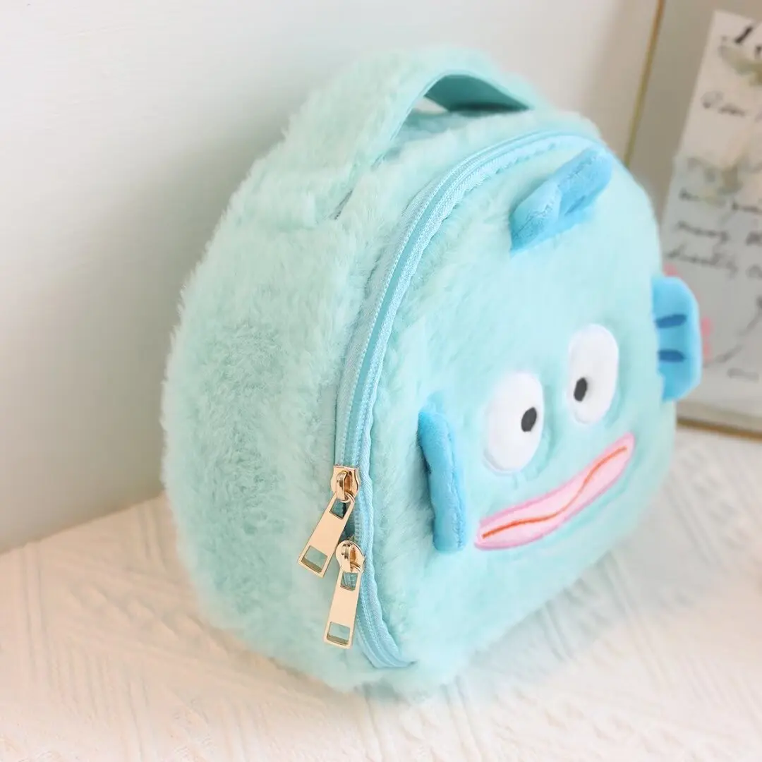 Cartoon Anime Sanrio Hangyodon Pom Pom Purin Plush Bag My Melody Cinnamoroll Plush Makeup Box Storage Box Gifts For Girl