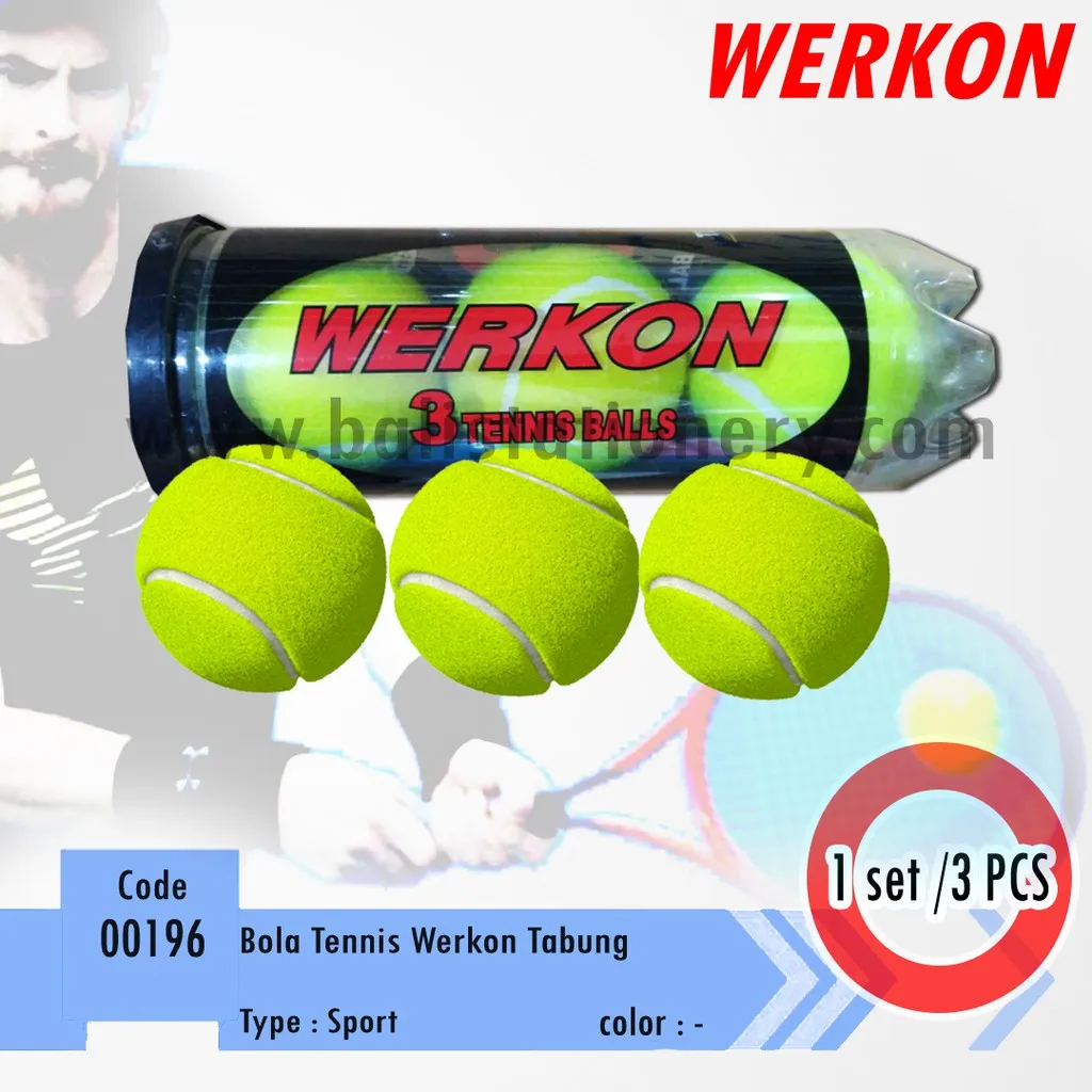 Kit Tubo De 3 PCs Bolas De Tênis Werkon Sports