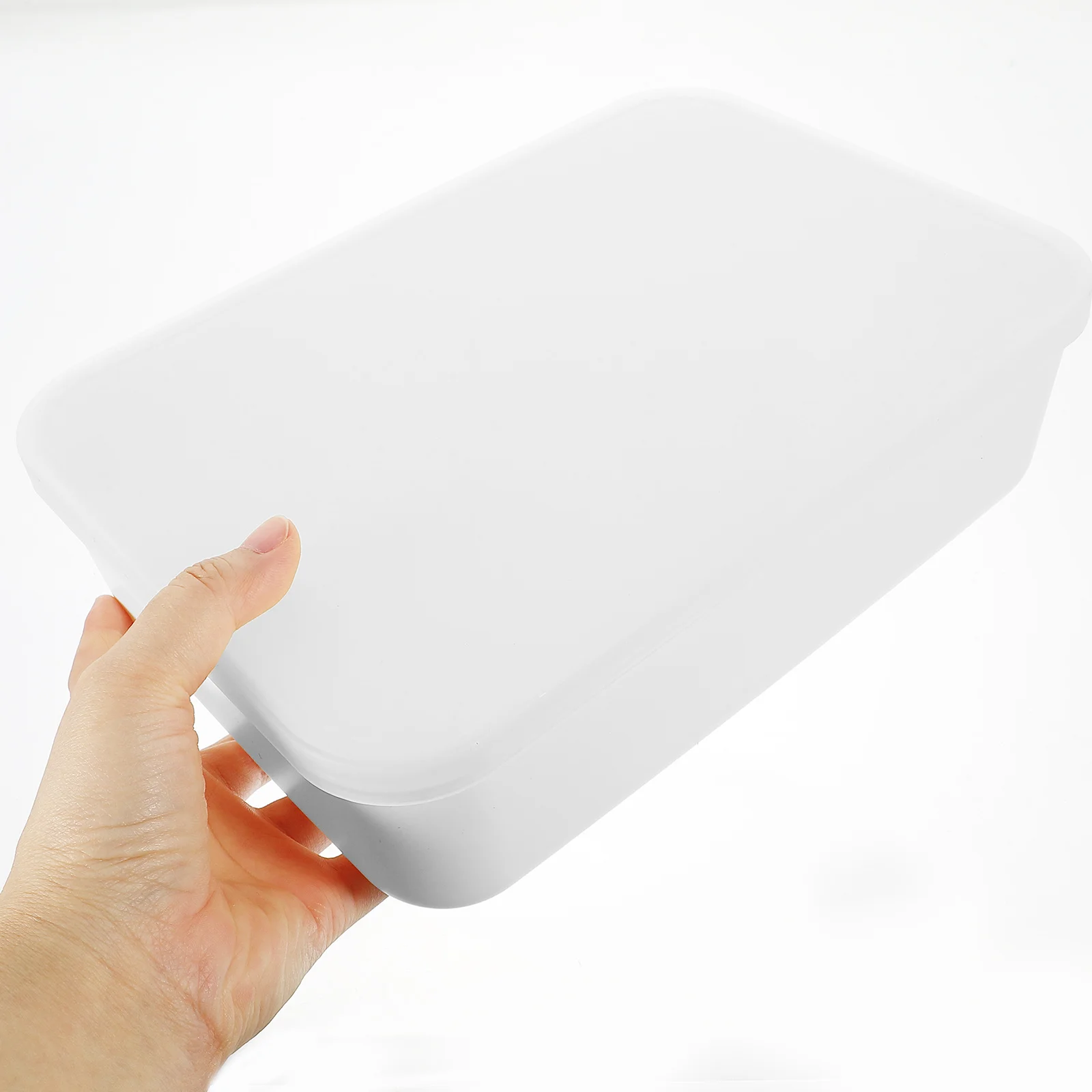 

1pc Large Capacity Storage Box With Lid Desktop Organizer For Office Stationery Cosmetics Sundries Indoor Container Case