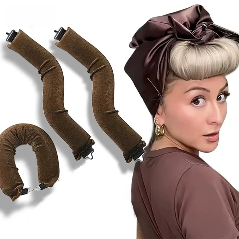 Bandeau boucleur sans chaleur pour cheveux, rouleaux souples flexibles sans chaleur, boucles paresseuses avec crochet, outil de coiffage pour dormir pour un look naturel