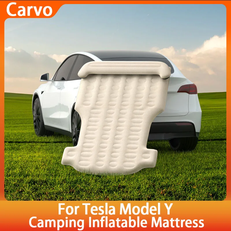 

Автомобильная надувная кровать для Tesla Model Y, портативная задняя складная кровать для автомобиля, надувной матрас для кемпинга, флокированная поверхность с воздушным насосом