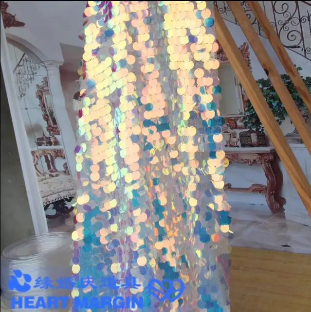Wedding Background Decorative Fabric Holographic Shiny Sequined Veil 190*130CM Stage