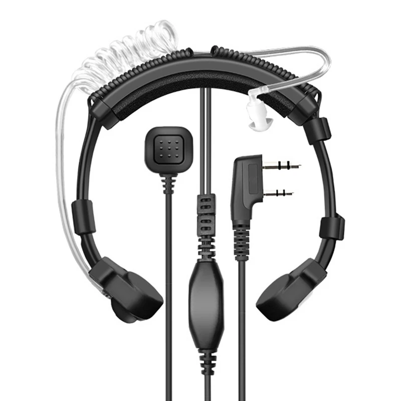 Walkie-Talkie Headset Extendable Adjustable Laryngeal Control MIC PTT Headphone For Baofeng UV-5R BF-888S