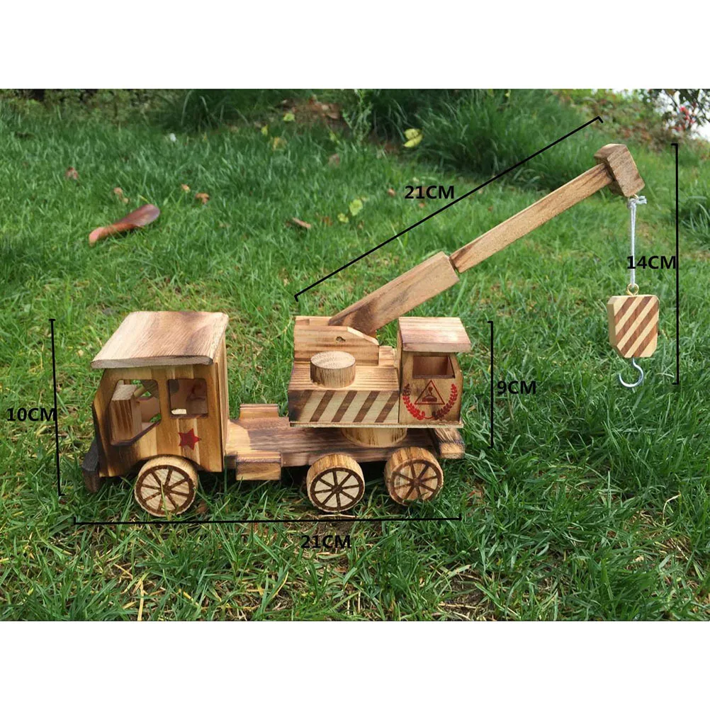 

1Pcs Wooden Crane Retro Handmade Wood Ornament Home Office Bar Decor Simulation Elegant Natural Material