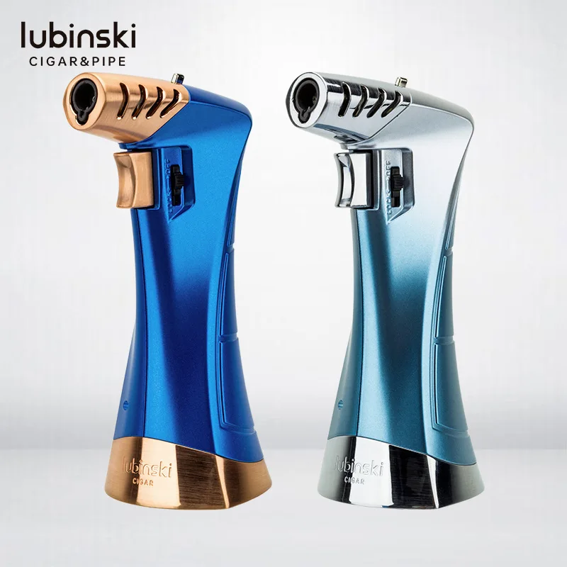 

Dual FireCigar Lighter Zinc Alloy Adjustable Open Flame/Blue Flame Direct Charge Strong Firepower Outdoor Windproof Spitfire Gun