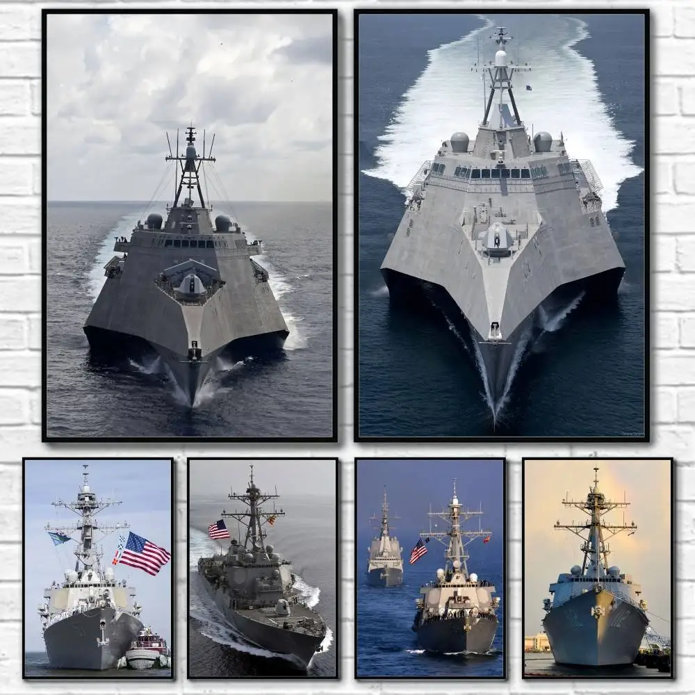 

Navy Destroyers Usa Real Poster Home Living Bed Room Bar Hallway Sticky Wall Art Printing Waterproof Aesthetic Decor
