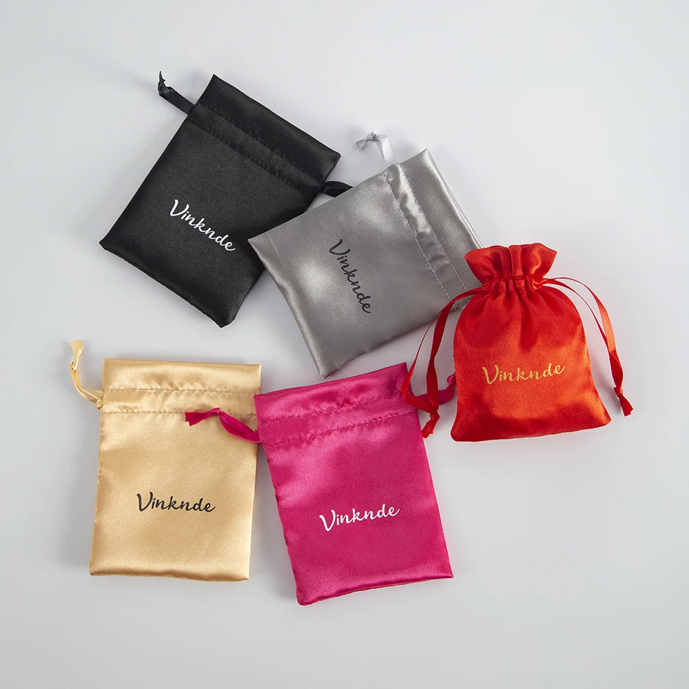 50 قطعة شعار مخصص الأرجواني مجوهرات الساتان الرباط حقيبة الحقيبة الحرير حلقة أقراط قلادة سوار كيس التخزين هدية الزفاف كيس #5