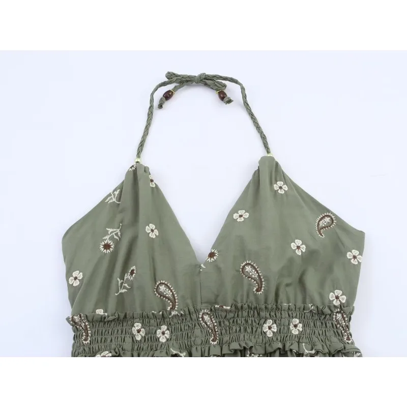  Boho Dress Women's Sundress Embroidered Dresses Elegant Party 2025 Evening Universal New Sexy Woman Womens Vintage Midi