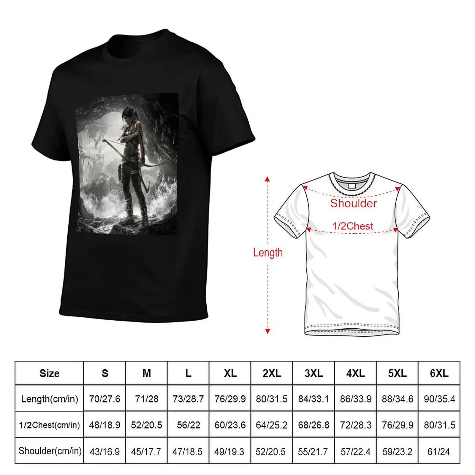 Tomb Raider T-Shirt black cotton t-shirt plain for man package man t shirt summer funny t shirts man T-shirt