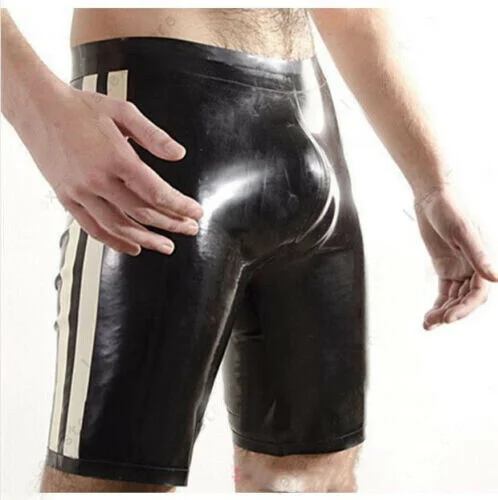 Christmas Shorts 100%Latex Gummi kurze Hose Rubber Club Sports Schwarz Pants Swimwear 0,4mm